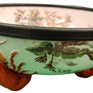 Antique 19th C Wedgwood Queensware Ceramic Lobster Bowl